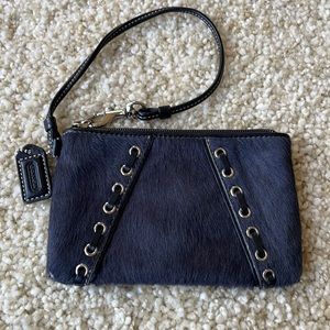Coach Black Wristlet with Silver Accents